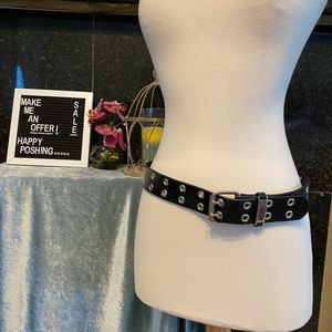 Mudd-Black Belt with Holes all around. 36” long.